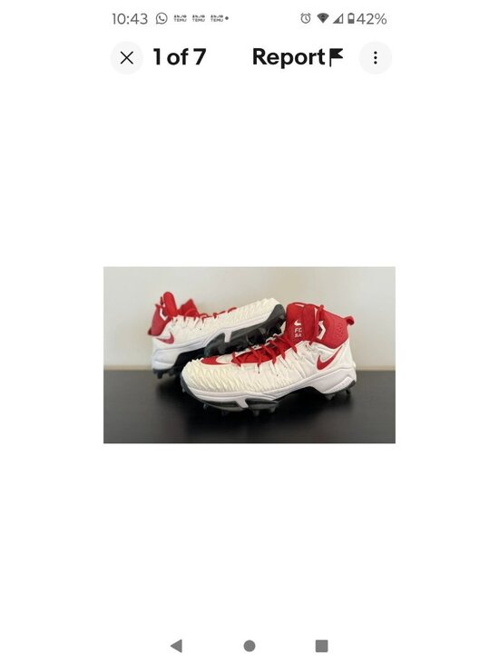 New Nike Force Savage Pro Shark Soccer/Football Cleats White/Red Size 14.5 main image 7
